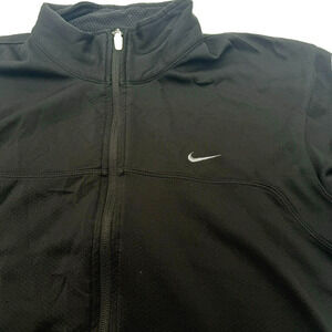 NIKE Women's Medium Black Full Zip High Collar Track Jacket Athleisure Running